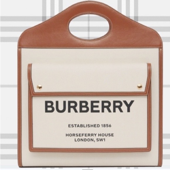 Burberry Handbags - 🔴SOLD🔴 BURBERRY Medium Pocket Logo Canvas and Leather Tote